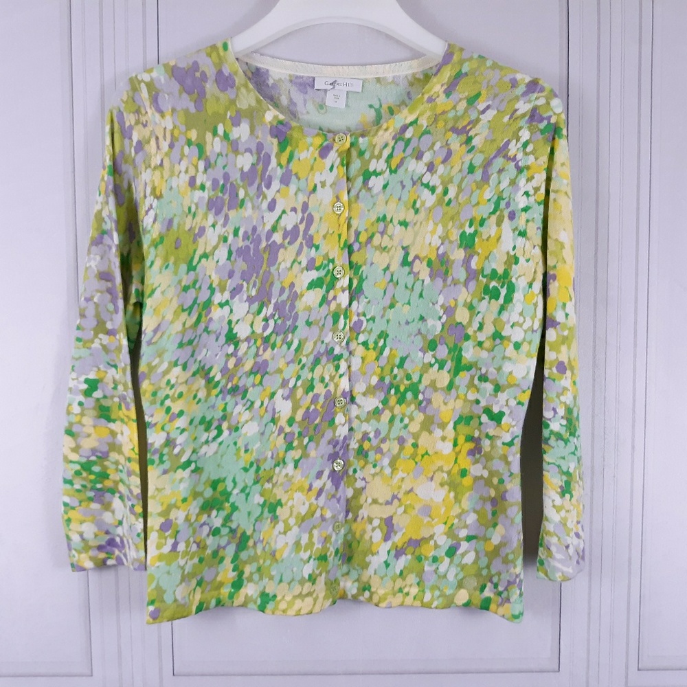 Garnet Hill Merino Wool 3/4 Sleeve Cardigan